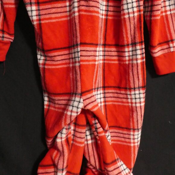 MIKK LOUNGE | xl - extra large | Plaid Fleece Zip-Up Front Closure Hooded Pajama - Picture 13 of 16